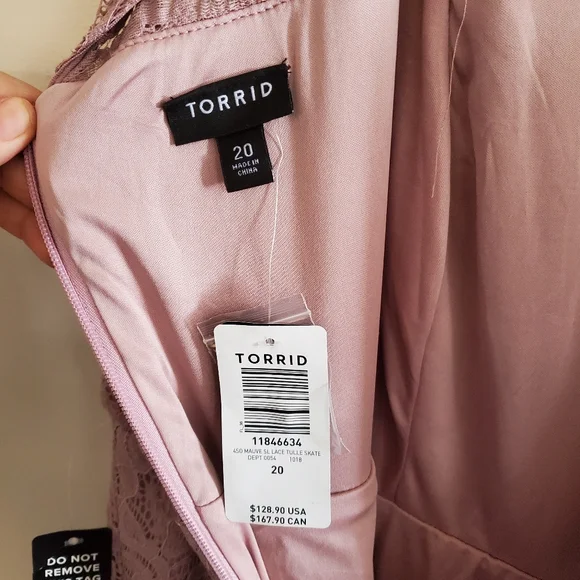 NWT Torrid Mauve Pink Tulle Lace Skate Mini Dress Semi Formal Size 20 - Picture 8 of 14
